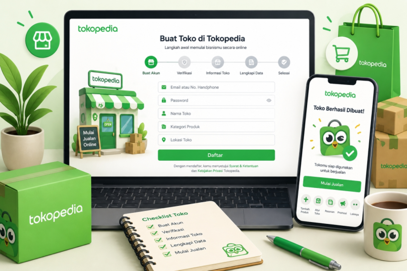 Tutorial Buka Akun Tokopedia